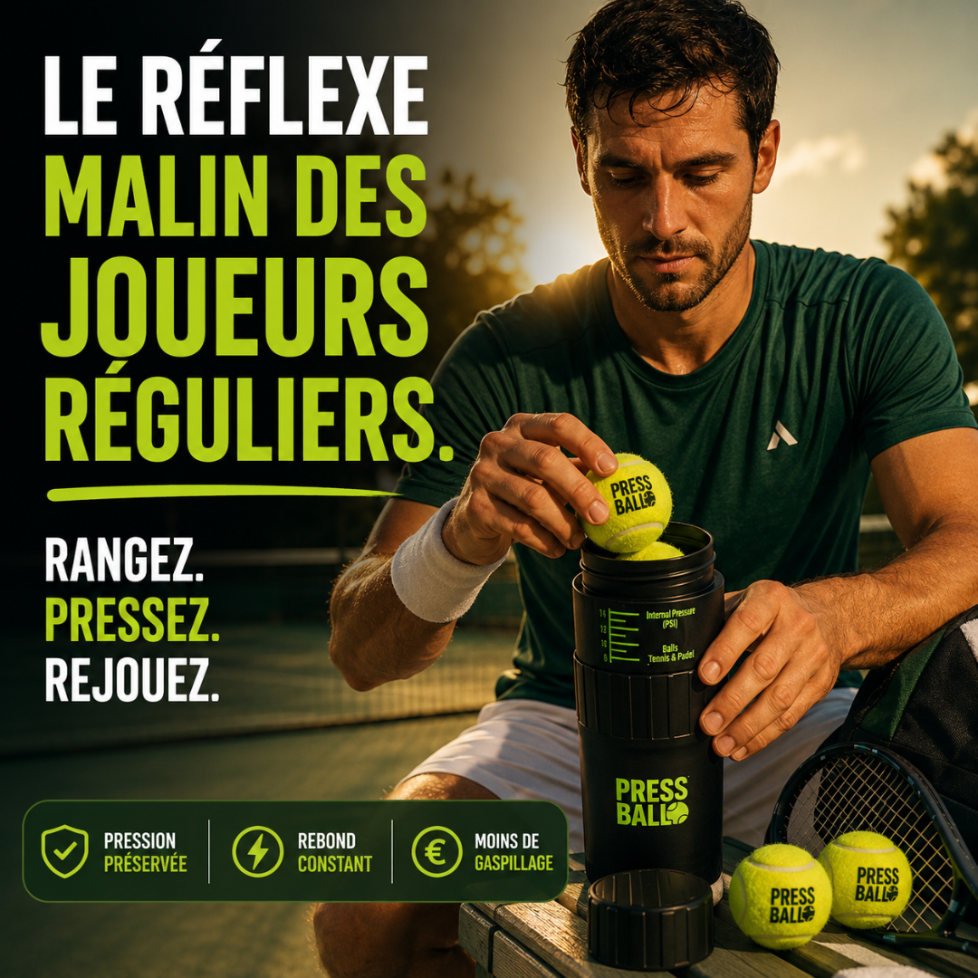 PressBall™ Classic — Pressuriseur manuel pour balles de tennis & padel