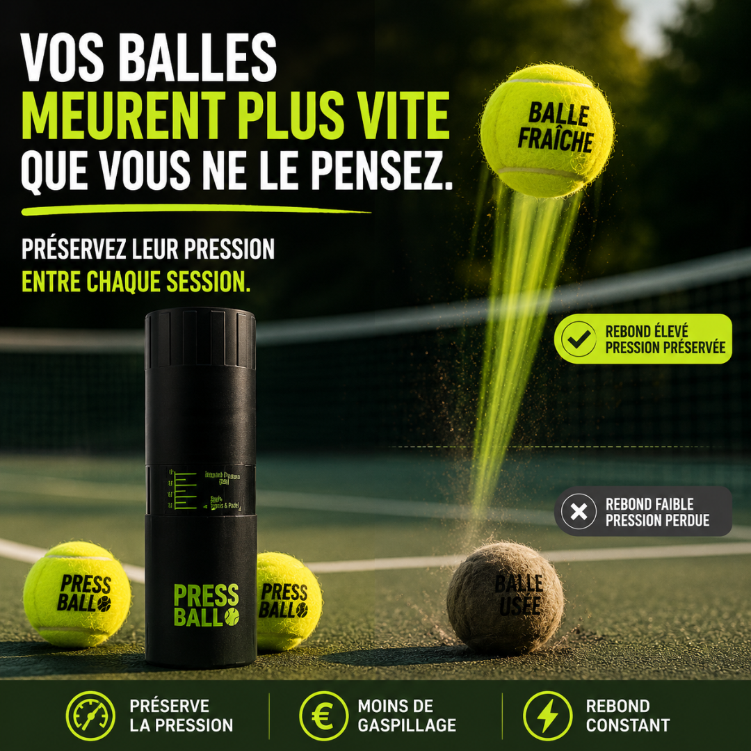 PressBall™ Classic — Pressuriseur manuel pour balles de tennis & padel
