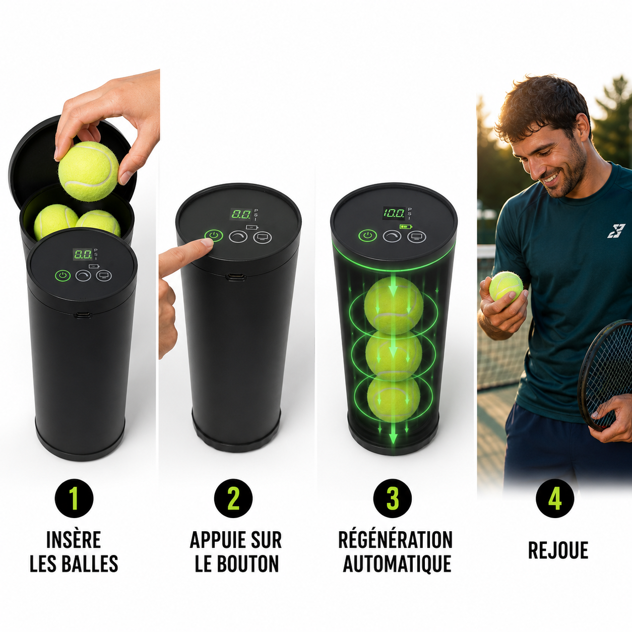 PressBall™ Pro — Pressuriseur électrique automatique pour balles toujours prêtes